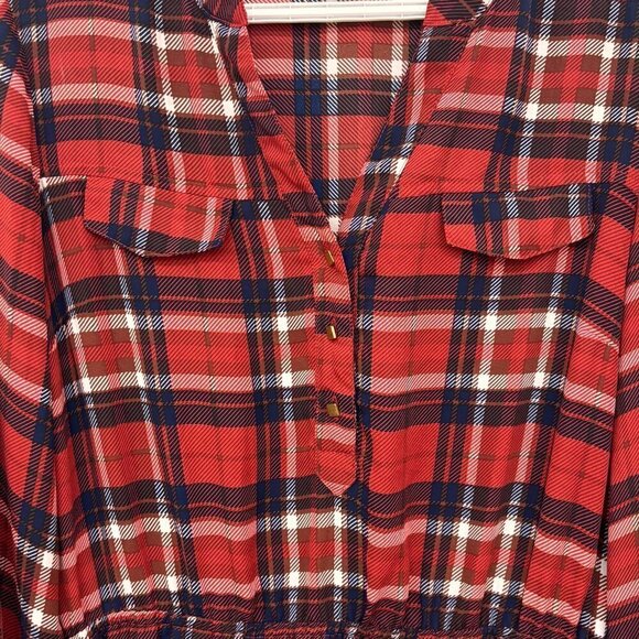 Suzy Shier Plaid Checkered Midi Dress Women's Size Medium - Picture 3 of 7